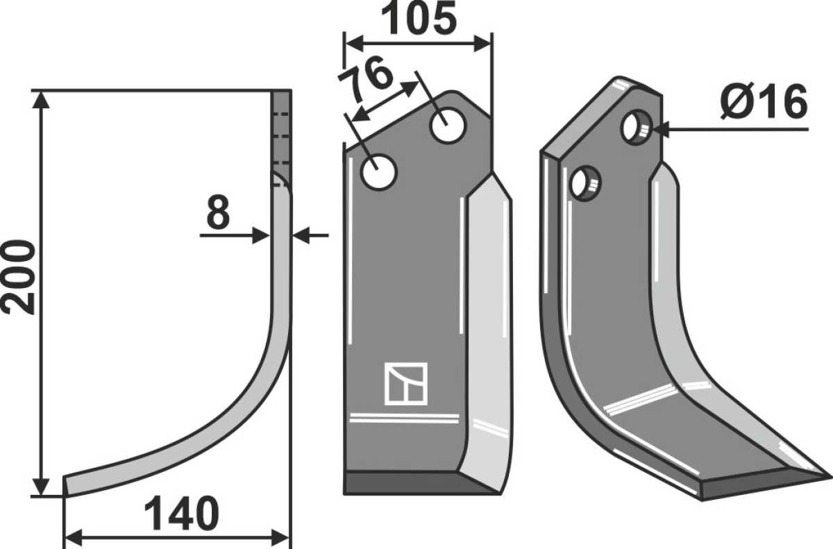 Fräsmesser 200x105mm, links